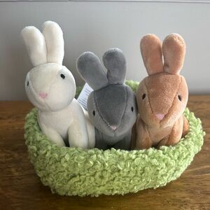 Jellycat nesting bunnies with paper tags